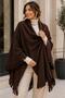 Women's Polar Fabric Shawl, Scarf, Winter Warm Shoulder Shawl with Tassels