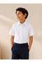 Boys Short Sleeve Collared Shirt- white