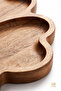 7-Compartment Premium Acacia Wood Flower and Heart Presentation Plate 30 cm Breakfast Deli Serving Plate, Board - 6
