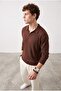 Men's Polo Neck Ribbed Sweater - 3
