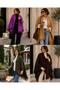 Women's Polar Fabric Brown Shawl, Scarf, Winter Warm Shoulder Shawl with Tassels, 65X170Cm - 4