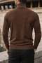 Men's Trendy Winter High-Neck Brown Knit Sweater - 6