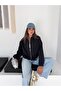 Women's Zippered Off-Shoulder Oversized Bomber Jacket - 5