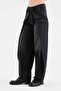 Women's Balloon Fit Design Jeans with Folded Front Detail and Side Pockets - 3