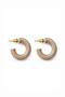 Beige Mineli Gold Hoop Earrings - 4