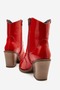 Wemma Women's Genuine Leather Zippered Western Boots Red - 3