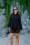 Women's Black Classic Satin Shirt (100% Satin Fabric) - 5