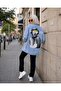 Oversize Denim Shirt with Cartoon Print on the Back - Jacket - 2