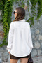 Women's White Classic Satin Shirt (100% Satin Fabric) - 4