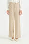 Elastic Waist High Waist Trousers - Stone - 2