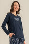 Women's You Look Amazing Today Cream Long Sleeve Pajama Set Pc9257-S-V2 - 3