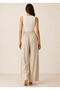 Pleated Elastic Waist Palazzo Women's Fabric Trousers - 4