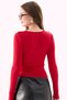 Crep Women's Viscose Fabric Chest-Cut Long Sleeve Crop Blouse with Metal Buckle - 5