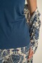 Women's Cobalt Blue 3-Piece Pajama Set, 3-Piece Combed Cotton Modal Pajama Set, 50% Cotton 50% Modal - 8