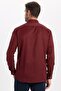 Men's Regular Fit Classic Cut Buttoned Collar Cotton Long Sleeve Pocketed Claret Red Shirt - 6