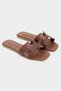Mavora Tan Matte Leather H Band Women's Slippers - 4