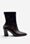 Zippered Non-Slip Sole Thick Heeled Boots Light Brown 9 cm - 5