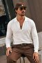 Men's Buttoned Collar Autumn White Sweater - 3