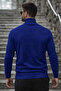 Men's Winter Basic Long Collar Navy Blue Sweater - 3
