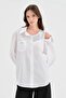 Women's 100% Cotton One-Shoulder Open-Fit Shirt with Stone Design - 2