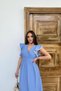 Women's Double Collar Flawed Shoulder Detail French Lace Detail Midi Length Flawed Dress - 3