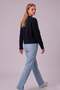 Women's V-Neck Black Knitwear Sweater - 3
