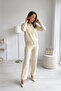 Basic Gold Buttoned Collar Detail Sweater-Pants Women's Knitwear Set - 2