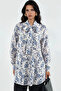 Women's Patterned Long Tunic 1554 - Blue