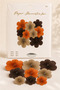 Coffee Shades Retro Colors Flower Shaped Fan Set 9 Pieces - 2