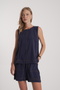 Women's Stitching Detail Shorts Set - 5
