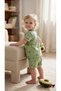 Dlş 6131 Baby Girl 100% Cotton Green Avocado Buttoned Shorts Pajama Set - 2