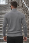 Men's Winter Basic Long Collar Anthracite Sweater - 6