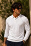 Men's Young Normal Size Woven White Sweater - 6