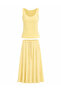 Yellow Thin Modal Long Skirt Athlete Set