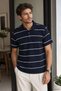 Men's polo collar striped patterned t-shirt