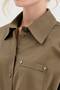 Women's 100% Cotton Shirt with Padded Shoulders and Detailed Design - 7