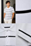 Men's polo collar striped patterned t-shirt - 3