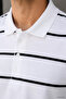 Men's polo collar striped patterned t-shirt - 4