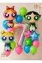 Powerpuff Girls Themed 7 Year Old Balloon Set 16 Pieces - Large Size Powerpuff Girls Birthday Balloon Set
