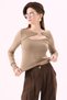 Crep Women's Viscose Fabric Metal Buckle Decollete Long Sleeve Blouse - 6