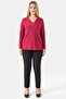 11021 Bordo Pile Collar Long Sleeve Knitted Blouse - 2