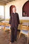 Brown Shirt Collar Garni Detailed Tunic Pants Set