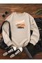 Women's Wisdom Written Brushed Printed Comfortable Fit Crew Neck Beige Sweatshirt