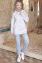 Gray Hooded Zippered Three-Thread Pocket Cardigan - 4
