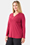 11021 Bordo Pile Collar Long Sleeve Knitted Blouse - 3