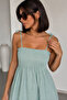 Women's Shoulder Strap Gathered Dress - 2