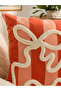 Punch Embroidered Throw Pillow Cover - 50X30 cm - Rectangular Orange Bow - Pnk001 - 2
