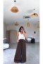Brown Silk Wide-Leg Trousers - 4