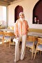 Orange Zippered Jacket with Elastic Sleeves - 2
