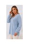 Asez Boutique V-Neck Bearded Knitwear Sweater Long Sleeve Soft Textured Comfortable Fit - 2